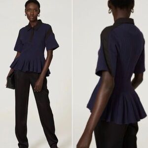 Elegant Women's Navy and Black Blouse
